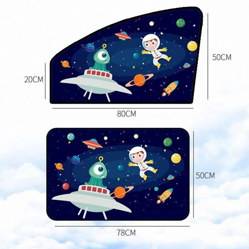 Protector de soare magnetic pentru mașină cu desene animate, fereastră laterală, umbrelă de soare, perdea de protecție UV automată, fereastră laterală, umbrelă de soare, accesorii pentru stil