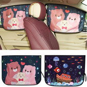 Universali magnetinė uždanga automobilio lango skėčiui nuo saulės Animacinio filmo šoninio lango skėčio nuo saulės UV apsauga kūdikiams