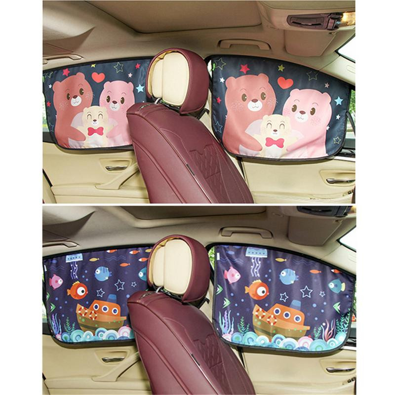 Universali magnetinė uždanga automobilio lango skėčiui nuo saulės Animacinio filmo šoninio lango skėčio nuo saulės UV apsauga kūdikiams