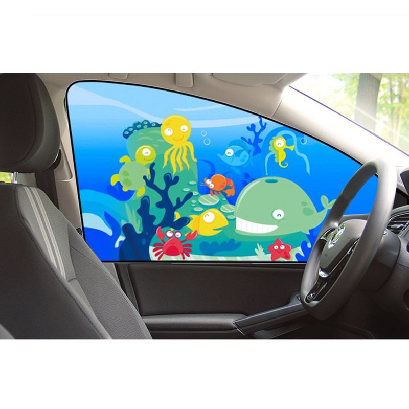 1vnt Magnetinis automobilio šoninio lango skėtis nuo saulės Užuolaidos nuo saulės Automatinis langų skydelis nuo saulės Gyvūninio rašto žaliuzės užvalkalas Reguliuojamas skydas nuo saulės