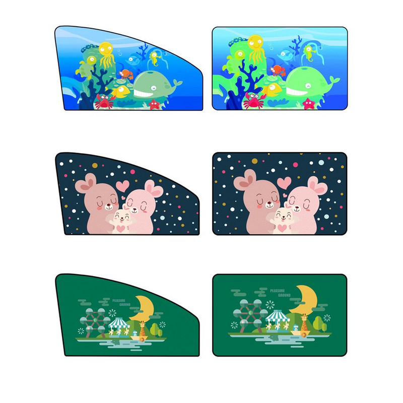 1vnt Magnetinis automobilio šoninio lango skėtis nuo saulės Užuolaidos nuo saulės Automatinis langų skydelis nuo saulės Gyvūninio rašto žaliuzės užvalkalas Reguliuojamas skydas nuo saulės