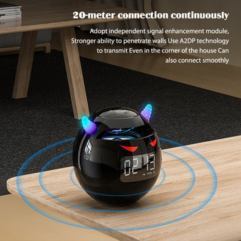 Bluetooth-съвместим 5.0 преносим високоговорител, многофункционален с двоен будилник, безжичен високоговорител, цифров дисплей за домакинството