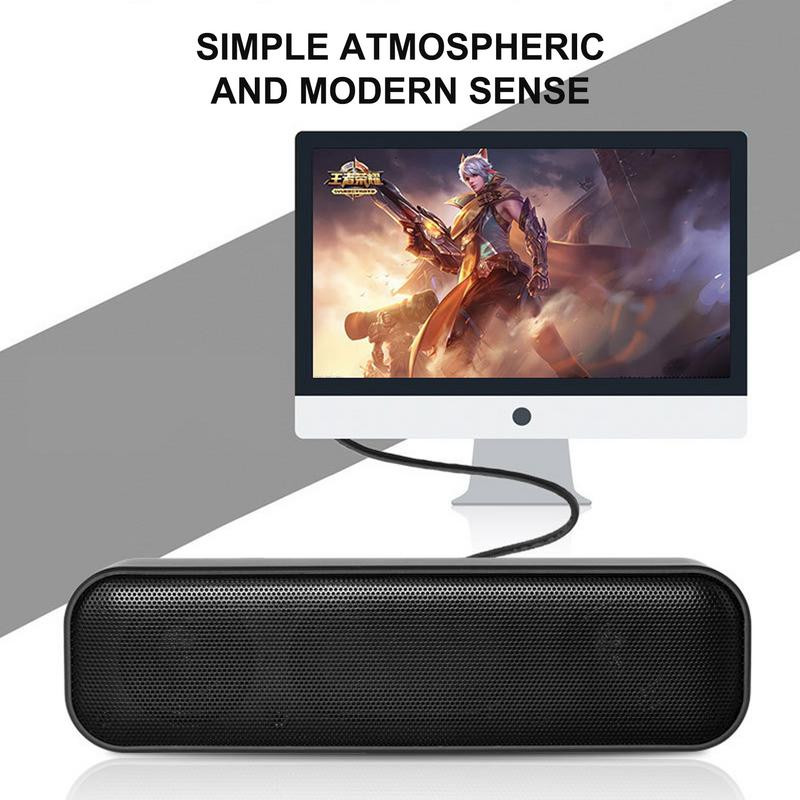 Mini bară de sunet alimentată prin USB Difuzor stereo cu fir Mini bară de sunet stereo 3D experiență de scenă imersivă pentru computer desktop