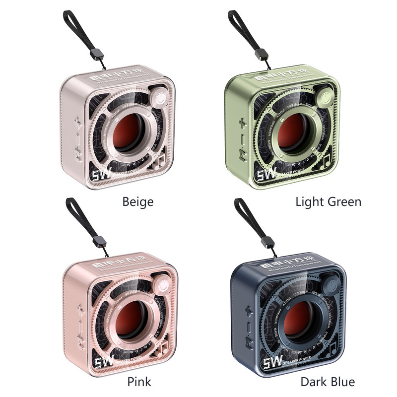 Läbipaistev mecha bassikõlar Bluetooth-ühilduv 5.1 juhtmevaba ruumilise heli kõlar USB-tüüpi C laadimine ranna jaoks