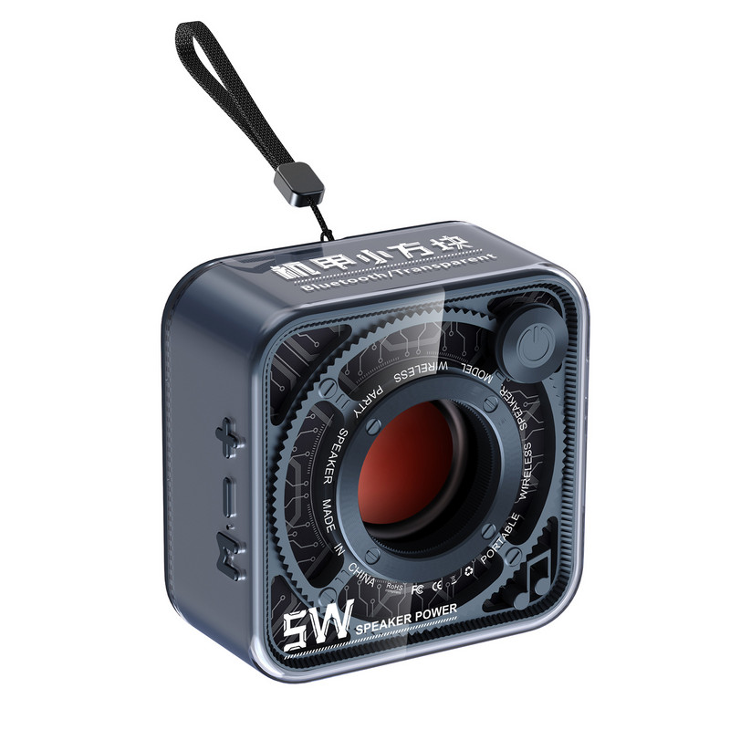 Läbipaistev mecha bassikõlar Bluetooth-ühilduv 5.1 juhtmevaba ruumilise heli kõlar USB-tüüpi C laadimine ranna jaoks