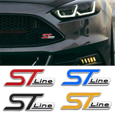 3D Metal ST Line Cap Grilă față Emblema Emblema Autocolant cromat pentru FORD ST Focus x 2 3 Kuga FIESTA MONDEO Auto Car Styling