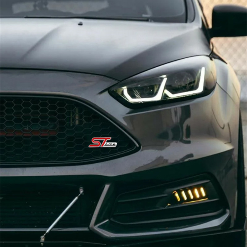 3D metalinis ST linijos galvutės priekinės grotelės automobilio emblemos ženklelio chromo lipdukas, skirtas FORD ST Focus x 2 3 Kuga FIESTA MONDEO Auto Car Styling