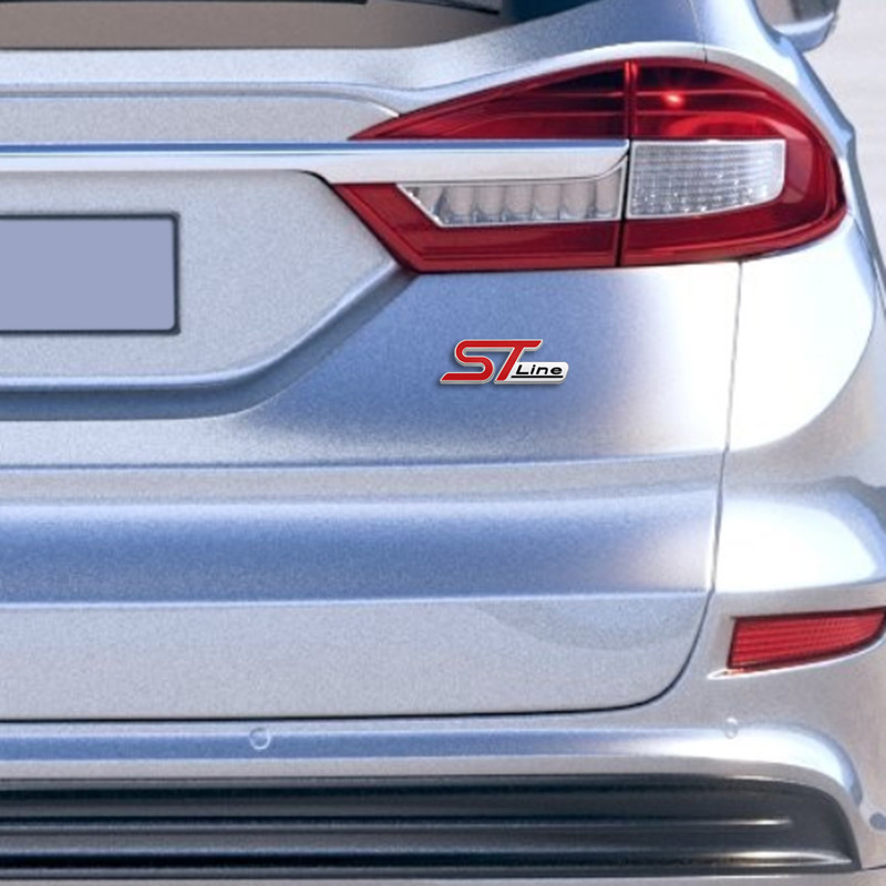 3D metalinis ST linijos galvutės priekinės grotelės automobilio emblemos ženklelio chromo lipdukas, skirtas FORD ST Focus x 2 3 Kuga FIESTA MONDEO Auto Car Styling