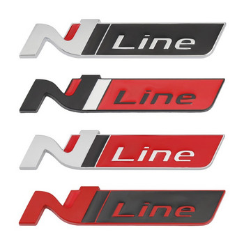 Αυτοκόλλητο αυτοκινήτου N Line Nline έμβλημα Αυτοκόλλητο σήμα για Hyundai I20 I30 Kona Tucson Sonata Elantra Veloster Fender Μπροστινή Γρίλια Λογότυπο