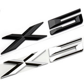 3D ABS blizgus juodas automobilio galinės bagažinės ženklelio lipdukas raidžių lipdukas emblema X5 logotipas, skirtas BMW X5 E70 E53 F15 G05 priedams