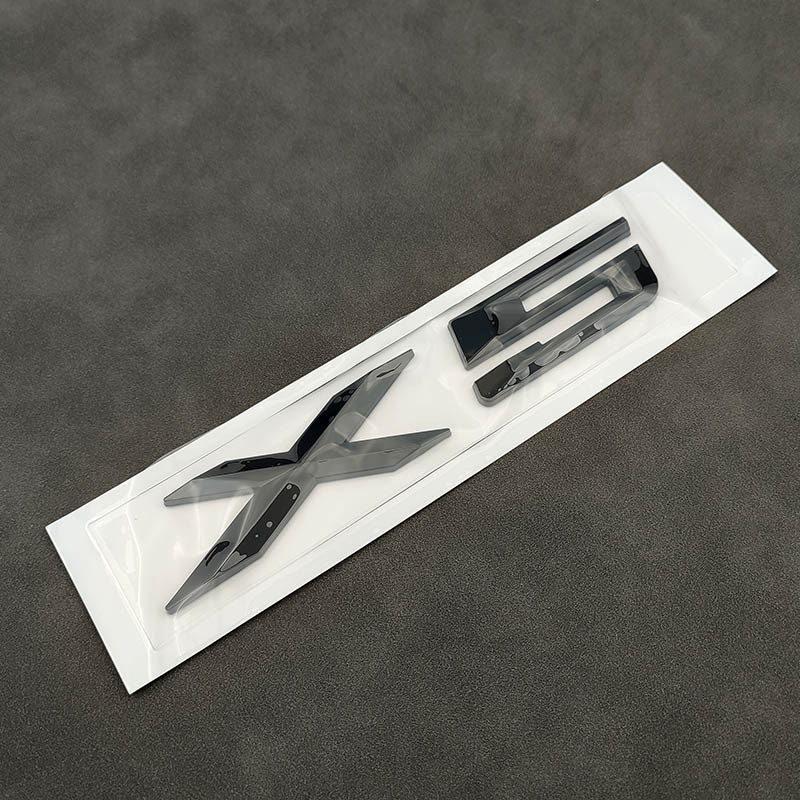 3D ABS blizgus juodas automobilio galinės bagažinės ženklelio lipdukas raidžių lipdukas emblema X5 logotipas, skirtas BMW X5 E70 E53 F15 G05 priedams