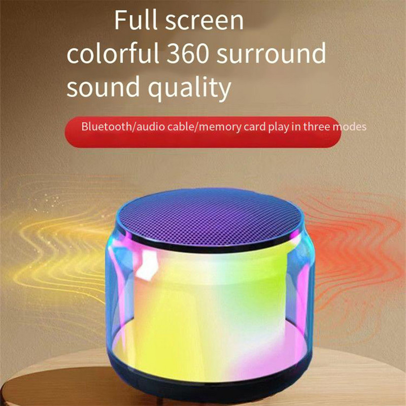 Mini kaasaskantav autoheli LED-subwoofer värviline valgus LED juhtmeta Bluetoothi subwoofer kõlar TF-kaart peo jaoks