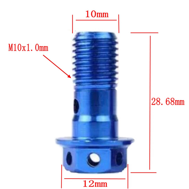 Șurub de scurgere de ulei universal din aliaj de titan pentru motocicletă / șurub tubular M10x1,0mm pentru cilindru principal etrier de furtun de frână