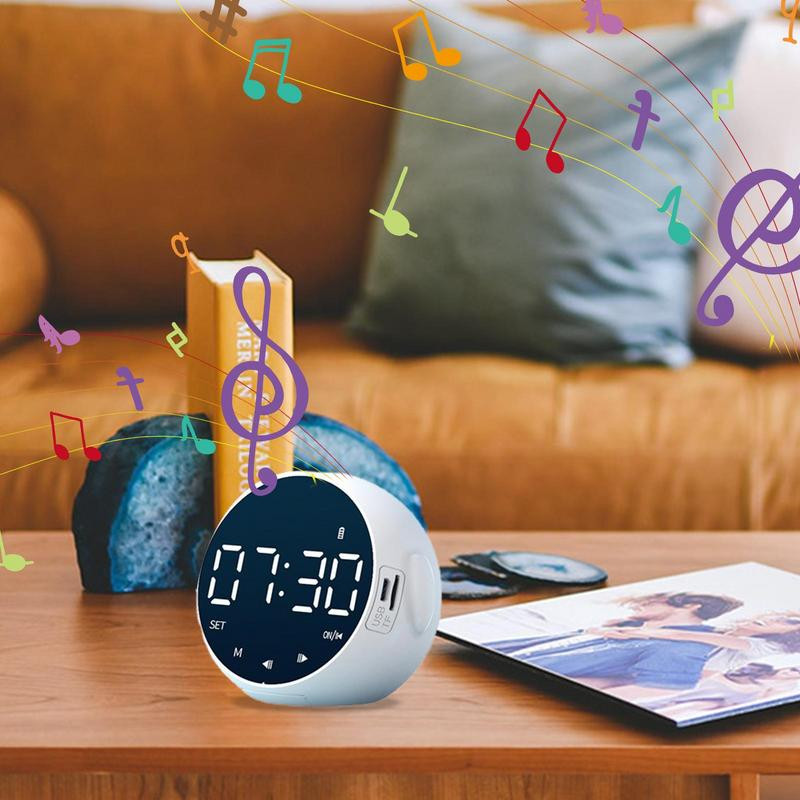 Veidrodinis žadintuvas Veidrodinis žadintuvo garsiakalbis Nešiojamas garsiakalbis žadintuvo radijas su USB įkrovimu nešiojamasis garsiakalbis žadintuvas