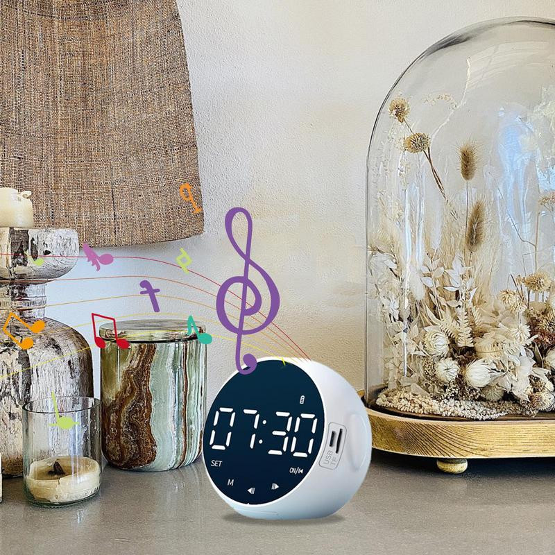 Veidrodinis žadintuvas Veidrodinis žadintuvo garsiakalbis Nešiojamas garsiakalbis žadintuvo radijas su USB įkrovimu nešiojamasis garsiakalbis žadintuvas