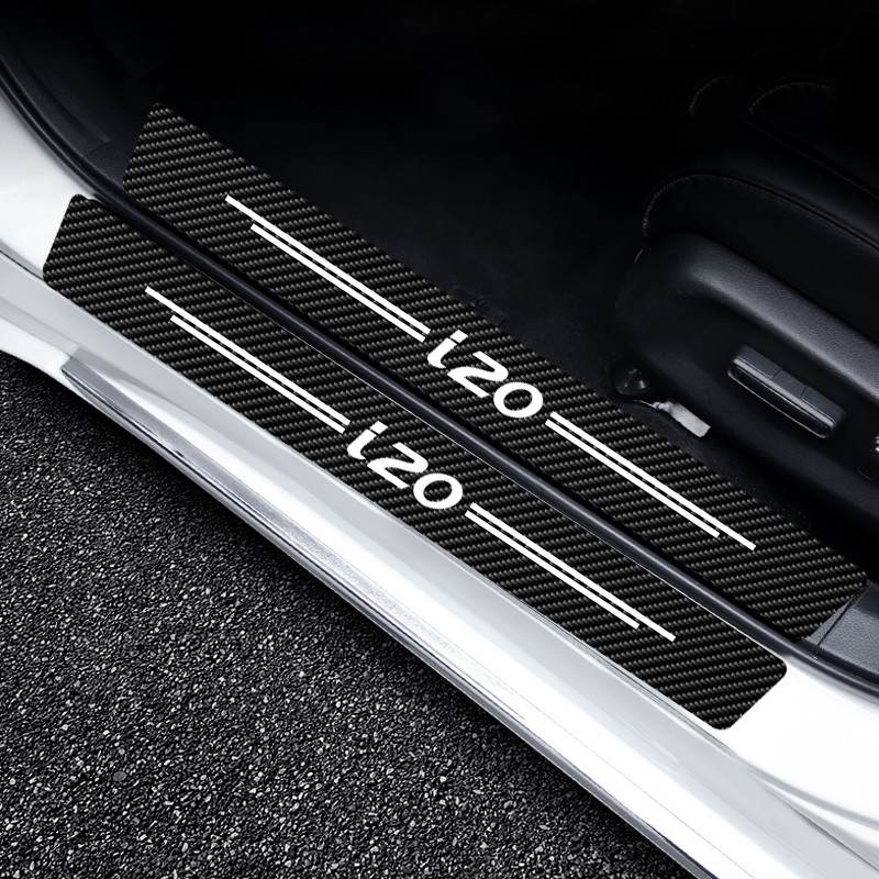 4 buc. Placă ușă mașinii de protecție împotriva zgârieturilor Autocolante de decorare a treptei de ușă Protector de prag de ușă din fibră de carbon pentru accesorii Hyundai i20