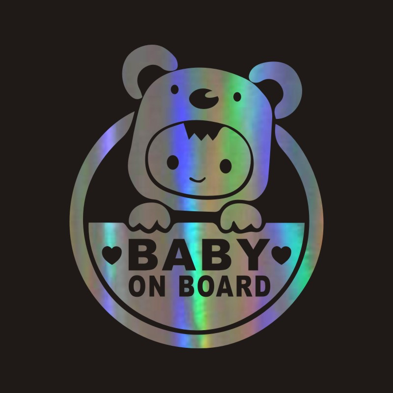 Automobilį atspindintis lipdukas BABY ON BOARD Lipdukas Animacinis filmas berniukas Įspėjamasis lipdukas Kūno apdaila Vandeniui atsparus apsauginis kremas nuo saulės PVC lipdukas