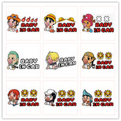 Bebeluș la bord Autocolante din vinil Avertisment Pirații amuzanți Poster Anime în Autocolante pentru stilul mașinii Filme decorative pentru auto Accesorii