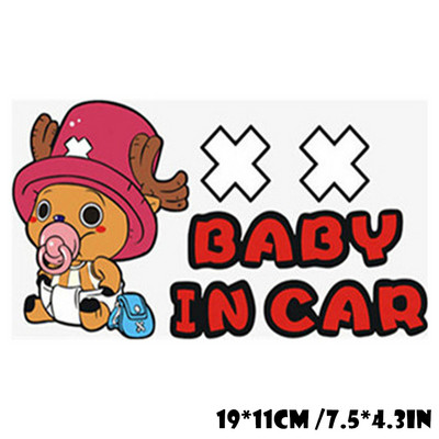 Bebeluș la bord Autocolante din vinil Avertisment Pirații amuzanți Poster Anime în Autocolante pentru stilul mașinii Filme decorative pentru auto Accesorii