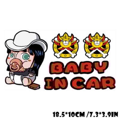 Bebeluș la bord Autocolante din vinil Avertisment Pirații amuzanți Poster Anime în Autocolante pentru stilul mașinii Filme decorative pentru auto Accesorii