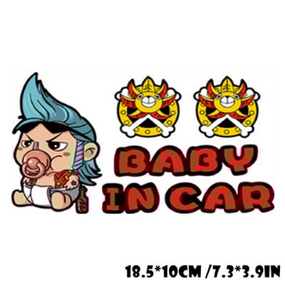 Bebeluș la bord Autocolante din vinil Avertisment Pirații amuzanți Poster Anime în Autocolante pentru stilul mașinii Filme decorative pentru auto Accesorii