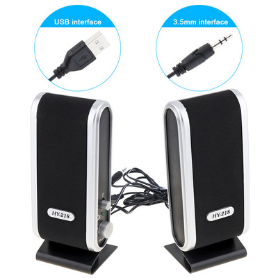 HY-218 6W USB 2.0 juhtmega USB toite sülearvuti kõlarid Stereo 3,5 mm helipistikuga kaasaskantav valjuhääldi arvuti sülearvutile M AC