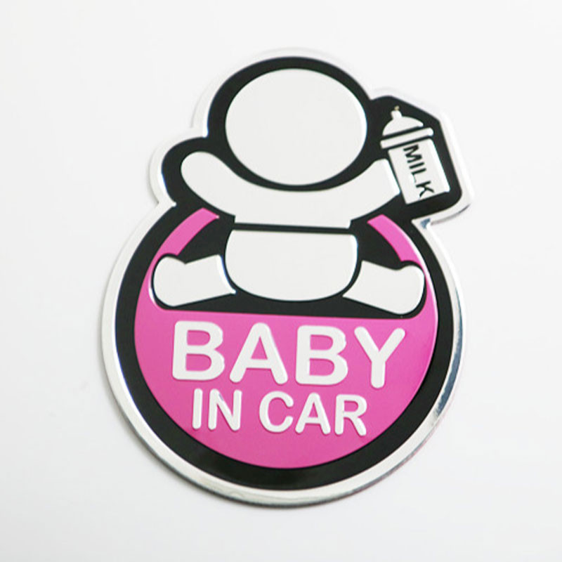 Bebeluș în mașină bebeluș în mașină autocolant metalic autocolante pentru mașină caroseria mașinii portbagaj coadă avertisment de siguranță memento pentru a bloca zgârieturile amuzante