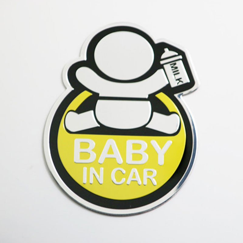 Bebeluș în mașină bebeluș în mașină autocolant metalic autocolante pentru mașină caroseria mașinii portbagaj coadă avertisment de siguranță memento pentru a bloca zgârieturile amuzante