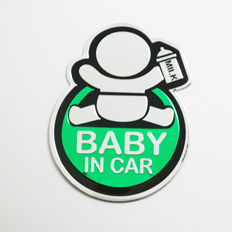 Bebeluș în mașină bebeluș în mașină autocolant metalic autocolante pentru mașină caroseria mașinii portbagaj coadă avertisment de siguranță memento pentru a bloca zgârieturile amuzante