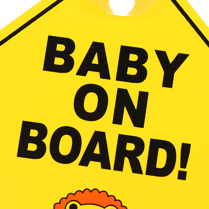 Kūdikio saugos automobilio lango siurbimo taurė geltoni įspėjamieji ženklai, vairuojantys automobilį