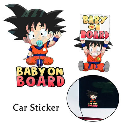 Dragon Ball Auto naljepnica Son Goku Lovely Cartoo Baby on Board Tips Applique Decoration Window Glass Bumper Waterproof Decoration