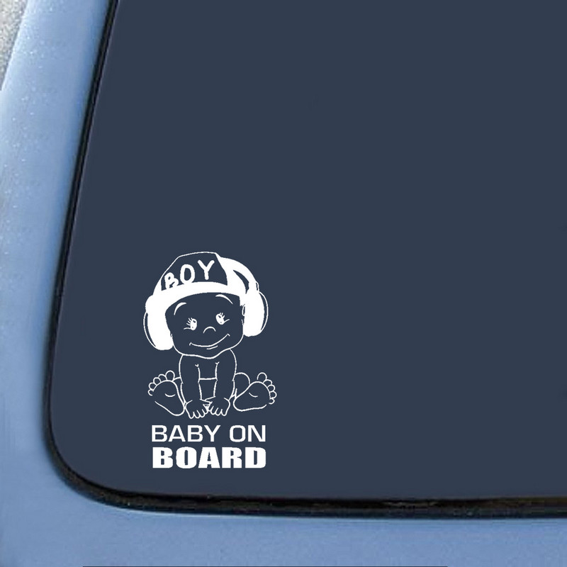Autocolante Fuzhen Boutique Accesorii exterioare Avertizare BEBE LA BORD Autocolante pentru mașină Fereastra Amuzant Cute Boy Vinyl Decal