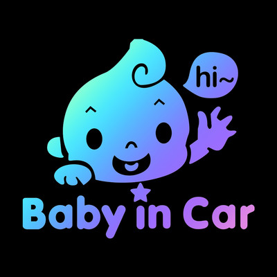 Baby in Car Baby on Board Μοτοσικλέτα Αυτοκίνητο Styling μοτοποδήλατο Ανακλαστικό αυτοκόλλητο Αυτοκόλλητο Αδιάβροχο Ύψος 18 cm