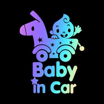 Baby in Car Baby on Board Μοτοσικλέτα Αυτοκίνητο Styling μοτοποδήλατο Ανακλαστικό αυτοκόλλητο Αυτοκόλλητο Αδιάβροχο Ύψος 18 cm