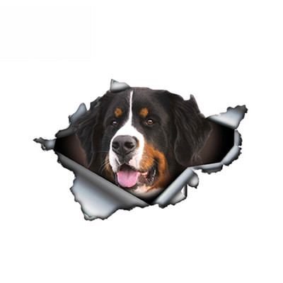 13cm*8cm 1 τμχ Creative Bernese Mountain Dog Αυτοκόλλητο Αυτοκινήτου Σκισμένο Μεταλλικό Αυτοκόλλητο Ανακλαστικά αυτοκόλλητα Αδιάβροχα Αυτοκόλλητα για κατοικίδια