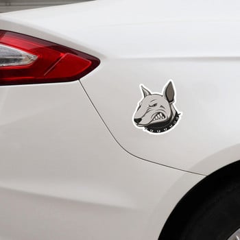 Αυτοκόλλητο αυτοκινήτου 13x11 εκ. Angry Bullterrier Dog SUV Fine Decal για φορητό υπολογιστή Camper Κιθάρα Yacht Voiture Course Αντηλιακά αυτοκόλλητα