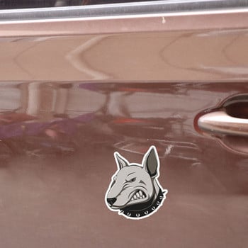 Αυτοκόλλητο αυτοκινήτου 13x11 εκ. Angry Bullterrier Dog SUV Fine Decal για φορητό υπολογιστή Camper Κιθάρα Yacht Voiture Course Αντηλιακά αυτοκόλλητα