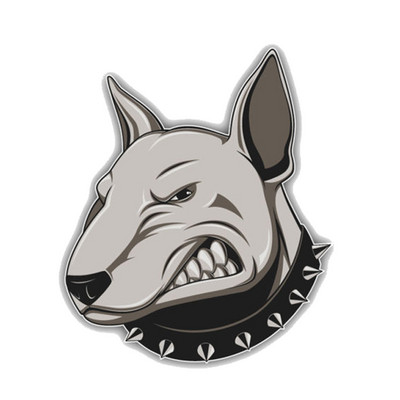 13x11cm Angry Bullterrier Dog SUV Fine Decal Auto uzlīme Camper klēpjdatoram tālrunim ģitārai jahtai Voiture Course sauļošanās uzlīmes