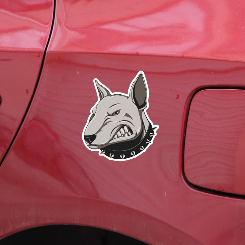 13x11 cm „Angry Bullterrier Dog SUV Fine Decal“ automobilio lipdukas, skirtas kemperiui nešiojamajam telefonui gitarai jachtai „Voiture Course“ apsauginiai nuo saulės lipdukai