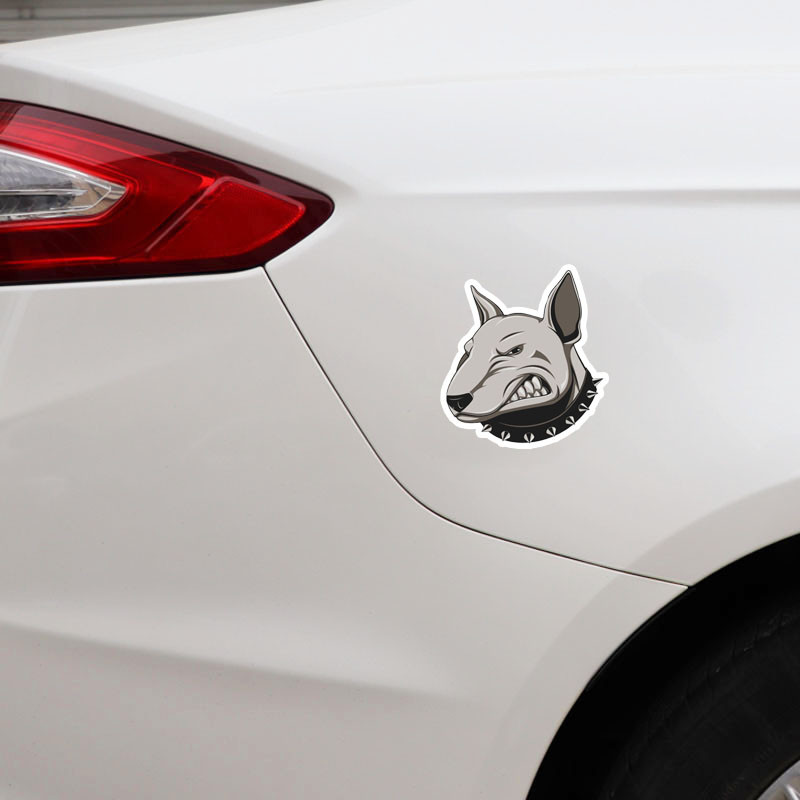 13x11 cm „Angry Bullterrier Dog SUV Fine Decal“ automobilio lipdukas, skirtas kemperiui nešiojamajam telefonui gitarai jachtai „Voiture Course“ apsauginiai nuo saulės lipdukai