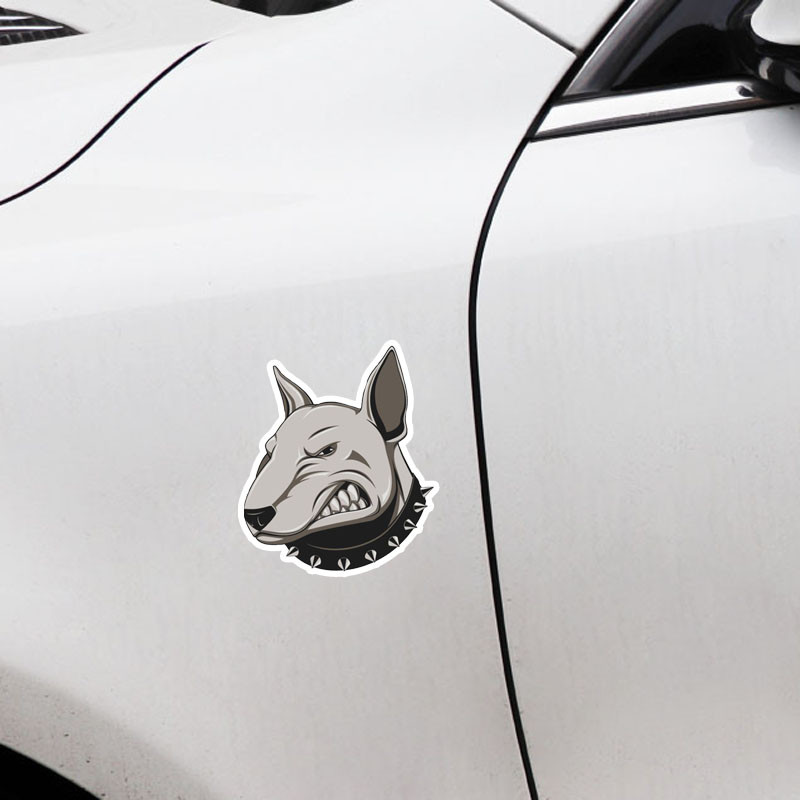 13x11 cm „Angry Bullterrier Dog SUV Fine Decal“ automobilio lipdukas, skirtas kemperiui nešiojamajam telefonui gitarai jachtai „Voiture Course“ apsauginiai nuo saulės lipdukai