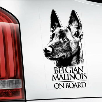 Αυτοκόλλητο 26cm Belgian Malinois Clear Vinyl Decal για παράθυρο, Mechelaar Shepherd Dog Art Sign Art Print for Nissin Stickers