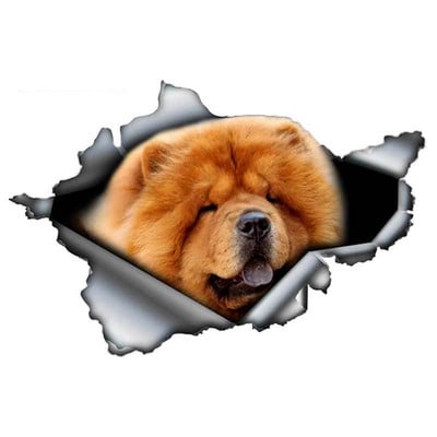 13 cm X 8,8 cm 1 buc autocolant roșu Chow Chow autocolant metal rupt Autocolante reflectorizante din vinil pentru câini Decorare mașină cu personalitate