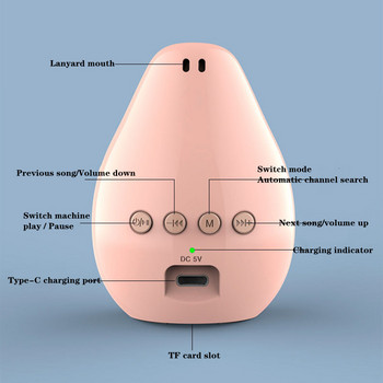 Ασύρματο ηχείο Bluetooth Μίνι εξωτερικό φορητό υπογούφερ Υποστήριξη ραδιοφώνου FM Αναπαραγωγή κάρτας TF με κορδόνι