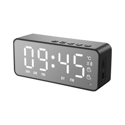 G50 juhtmeta Bluetooth-kõlar koos FM-raadioga Mini kaasaskantava kaardipeegliga äratuskella heli Kahe äratuskella seaded kõigile telefonidele
