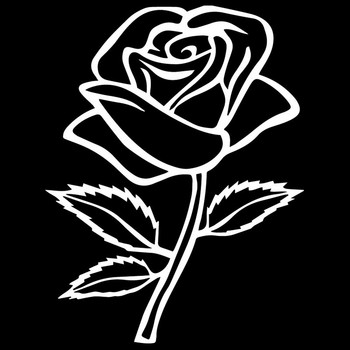 Ροζ λουλούδι Ρομαντικό Διακόσμηση Πίσω Παρμπρίζ Αυτοκόλλητο Cartoon Αυτοκόλλητο Αυτοκινήτου 12,2X16CM