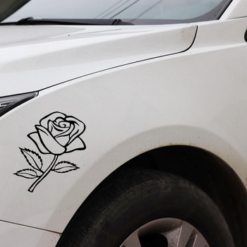 Ροζ λουλούδι Ρομαντικό Διακόσμηση Πίσω Παρμπρίζ Αυτοκόλλητο Cartoon Αυτοκόλλητο Αυτοκινήτου 12,2X16CM