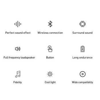 Цветен светлинен високоговорител Лаптоп Водоустойчив Безжичен Bluetooth Бушуващ бас 3D аудио Преносим субуфер Музикален квадратен танц на открито