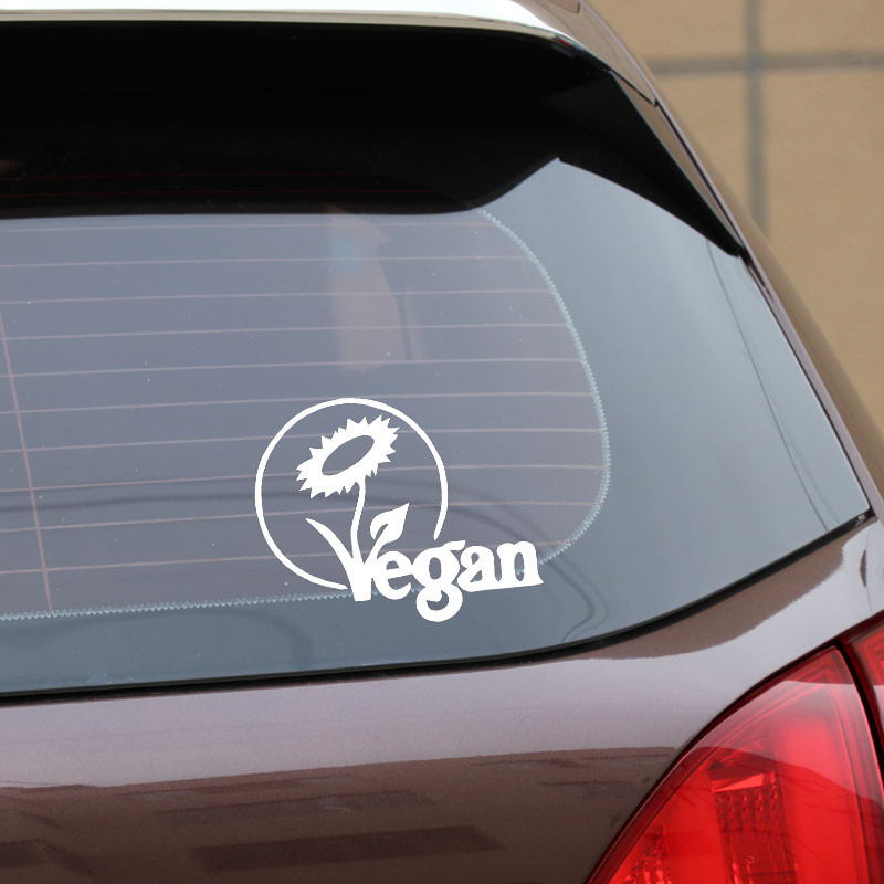 16,6 x 13,7 CM veganiškos asmenybės viniliniai lipdukai automobilių lipdukų dekoravimo priedai, skirti Skoda lipdukams