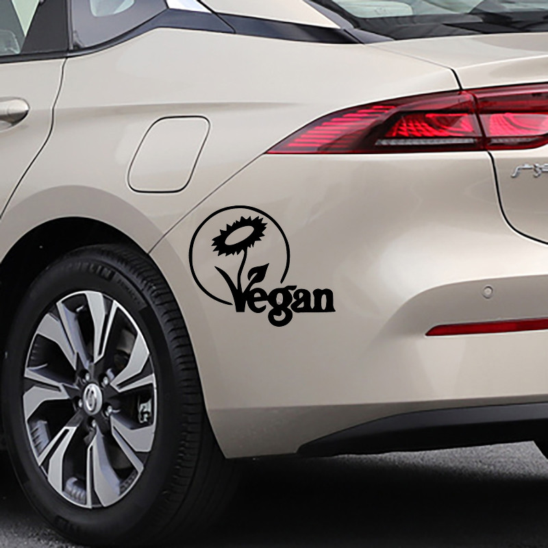 16,6 x 13,7 CM veganiškos asmenybės viniliniai lipdukai automobilių lipdukų dekoravimo priedai, skirti Skoda lipdukams